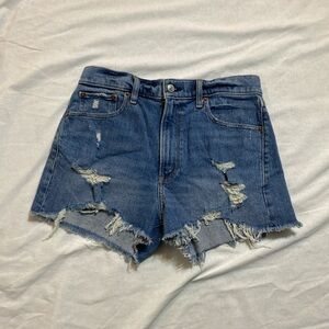 Abercrombie & Fitch Ripped Blue Jean Shorts